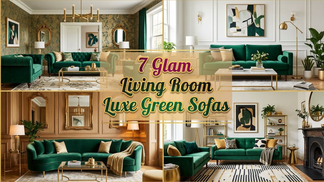 7 Glam Living Room Designs Featuring Luxe Green Sofas