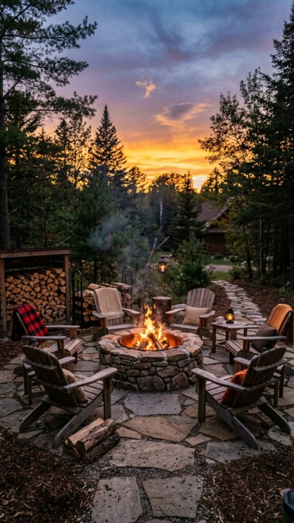 1. Build a Stone Fire Pit as Your Centerpiece