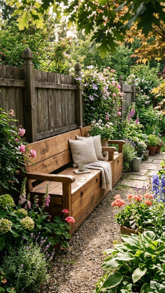 1. Built-In Bench Along the Fence