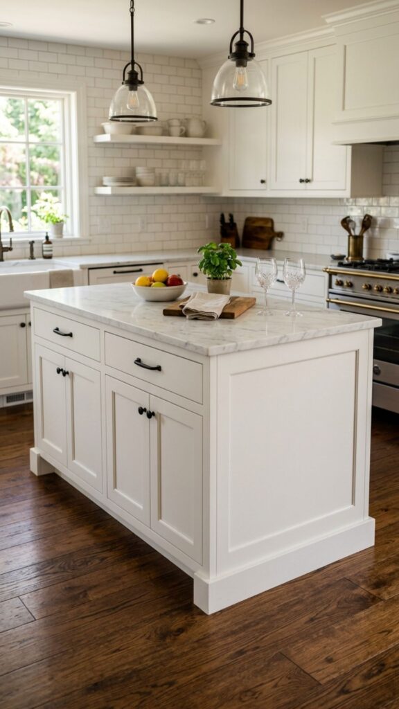 1. Classic Shaker-Style White Island