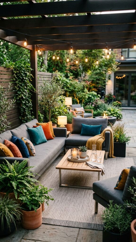 1. Create a Cozy Outdoor Lounge Area