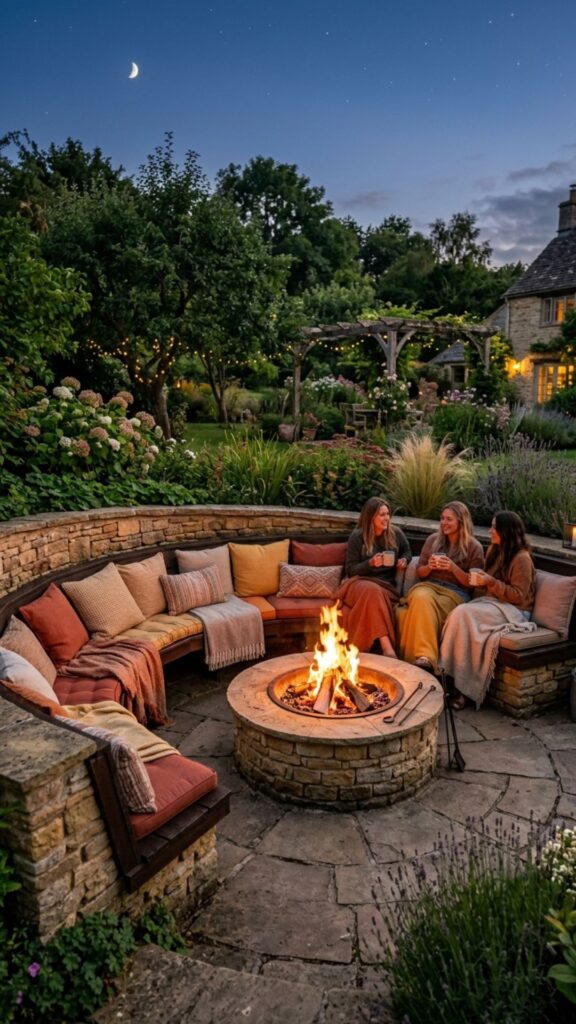 1. Fire Pit Bench Seating