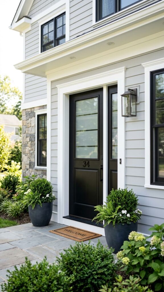 1. Frame the Door with Bright White Trim