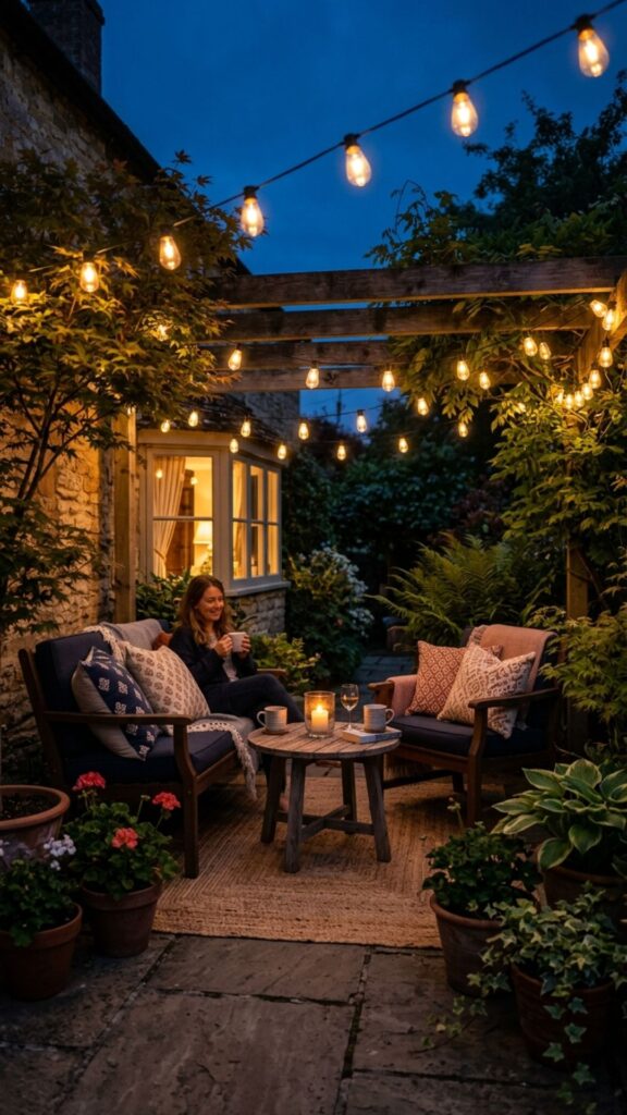 1. Hang Solar String Lights Overhead