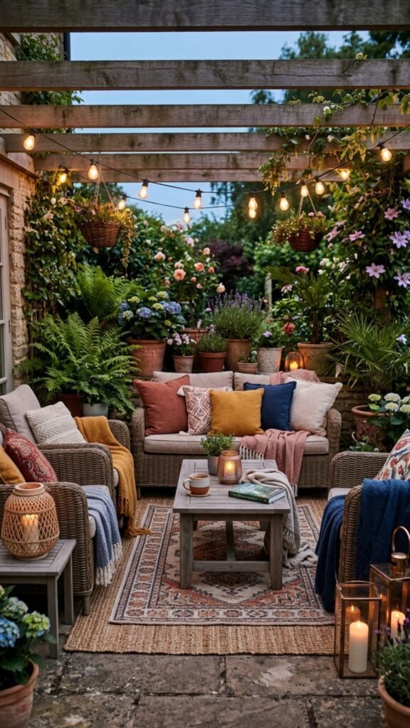 1. Layer Outdoor Rugs for Instant Warmth