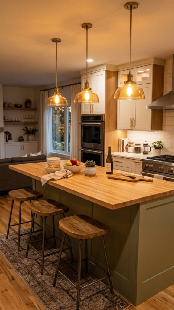 1. Layer Pendant Lighting for Instant Warmth