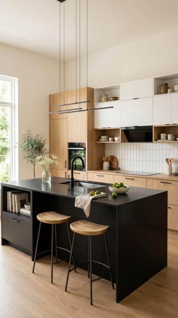 1. Matte Black Quartz for a Soft, Modern Look