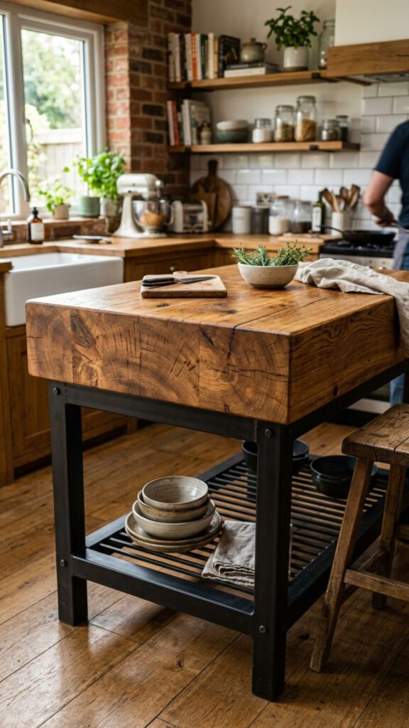 1. Reclaimed Wood Butcher Block Top