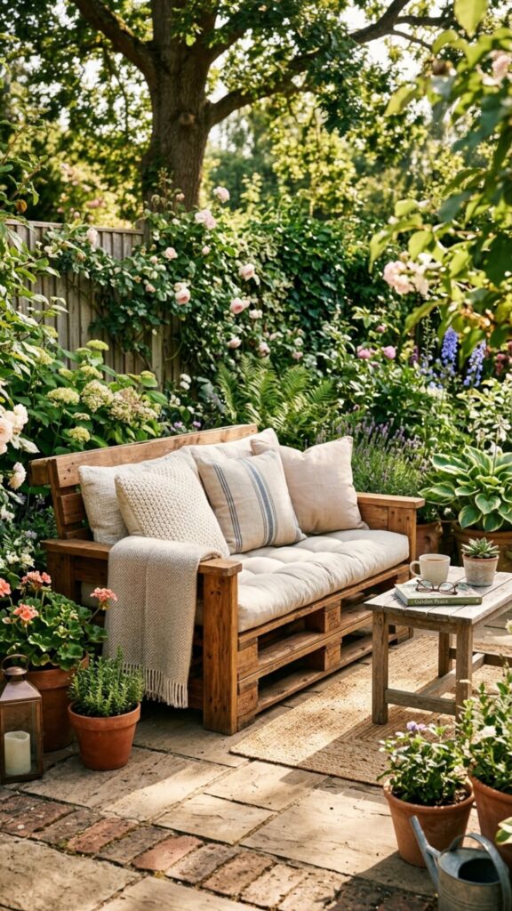1. Repurposed Wooden Pallet Bench