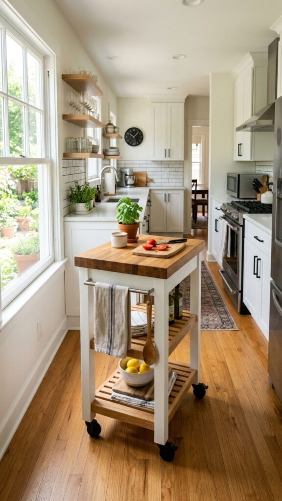 1. Slim Rolling Cart Island