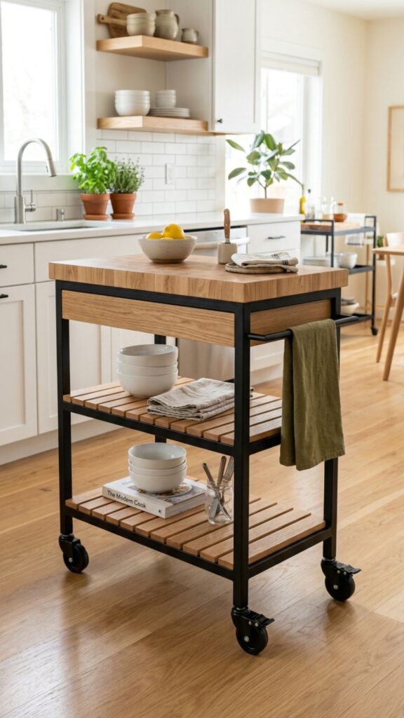 1. Slim Rolling Cart Island