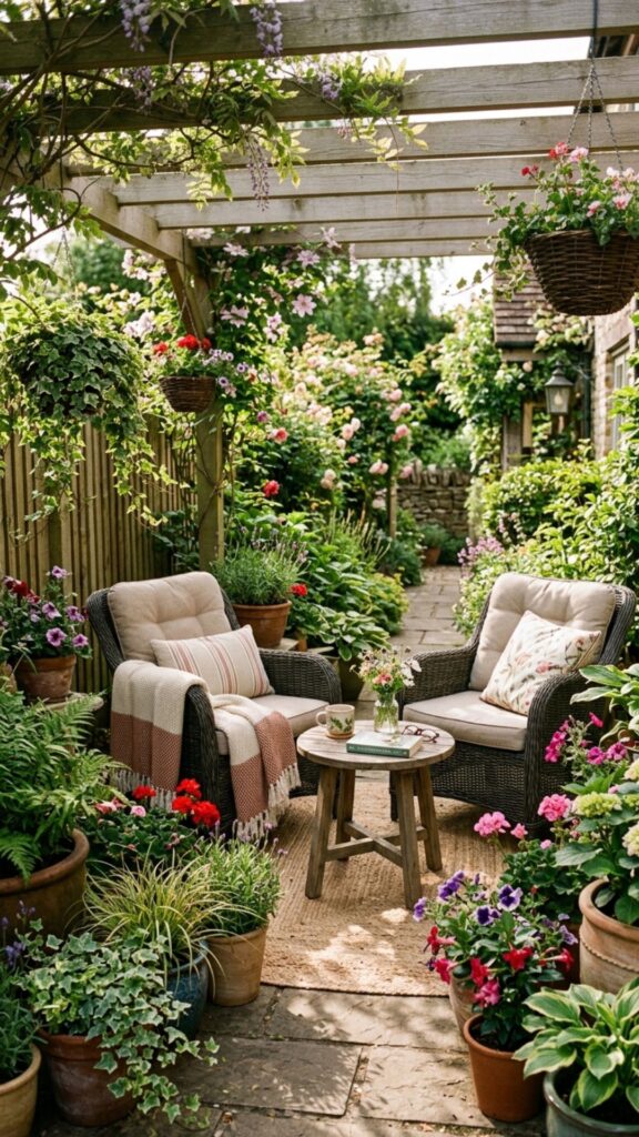 1. The Cozy Container Garden Patio