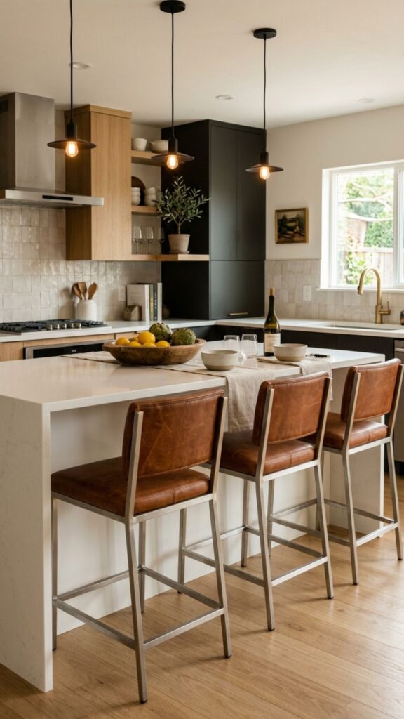 1. Velvet Upholstered Bar Stools for Instant Glamour