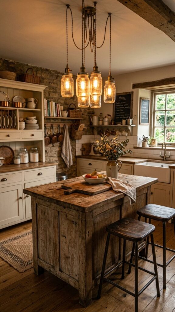 10. Farmhouse Mason Jar Lights