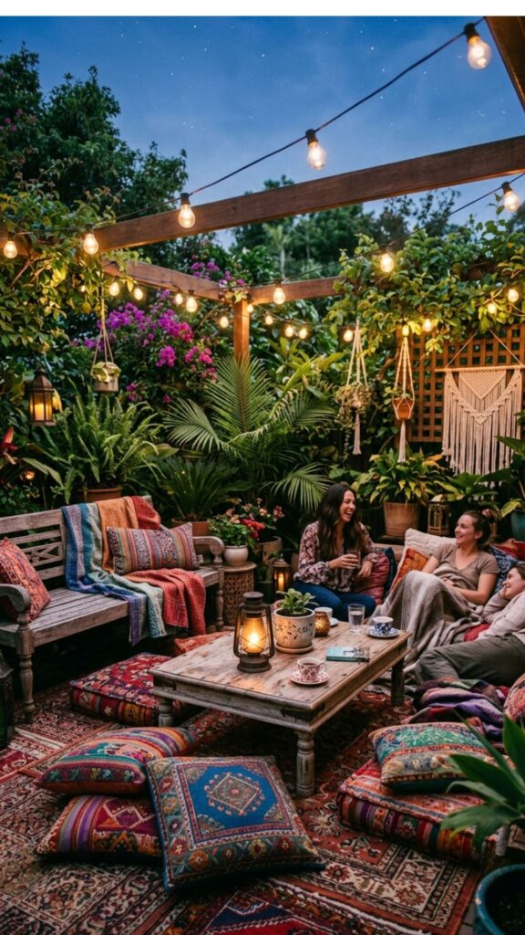 10. Go Bohemian with Floor Cushions and Rugs