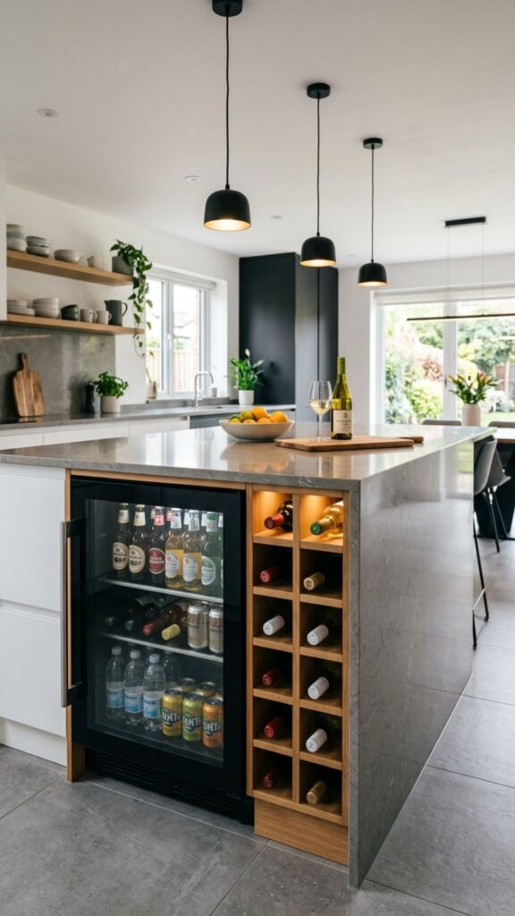 10. Incorporate Wine Storage or a Beverage Fridge