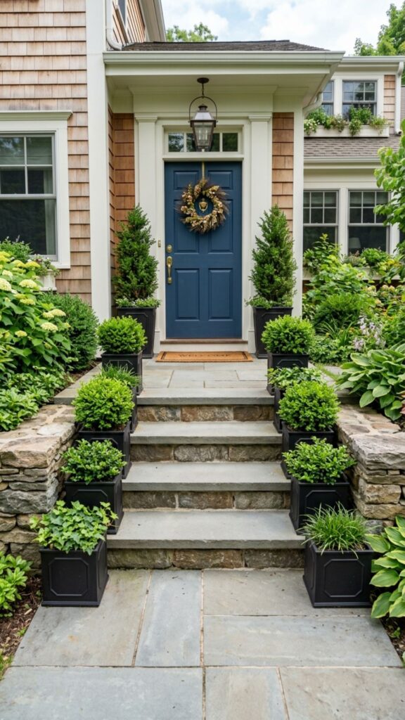 10. Line Your Steps with a Planter Trail