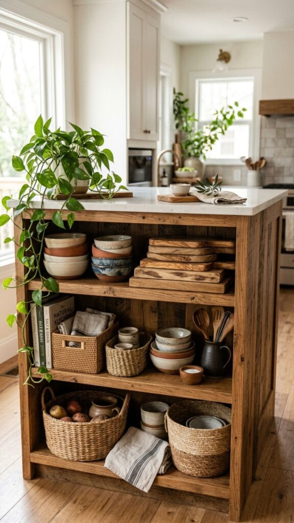 10. Open Shelving for Natural Displays