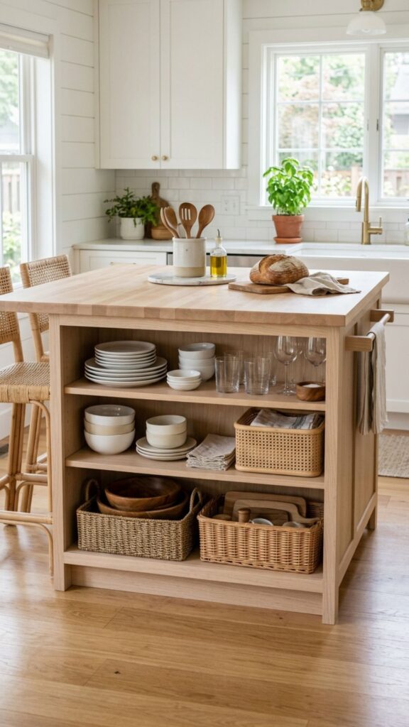 10. Select an Island With Open Shelving