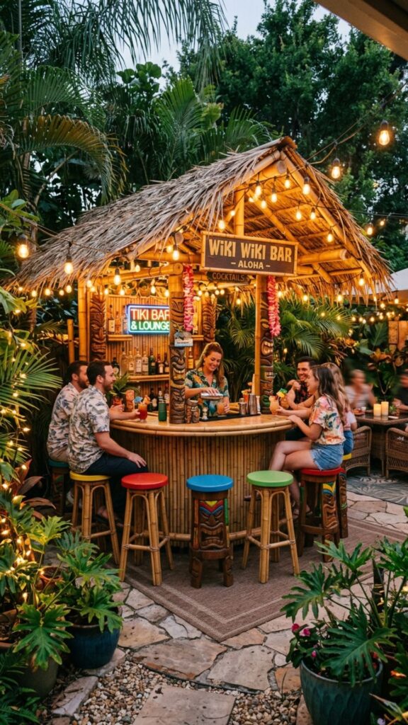 10. Set Up a Tiki Bar or Drink Station