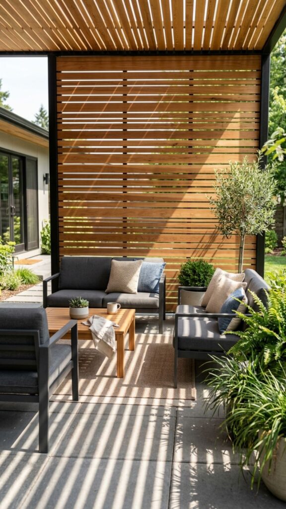 10. Slatted Wood Fence