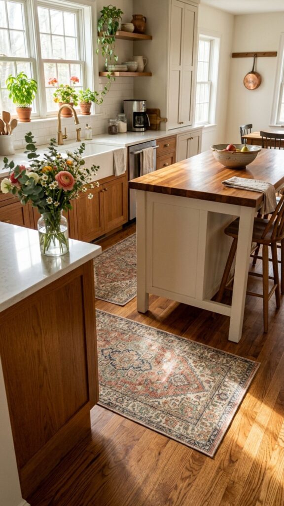 10. Use a Runner or Small Rug for Coziness