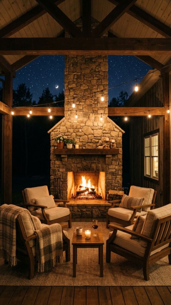 11. A Cozy Fireplace or Fire Pit