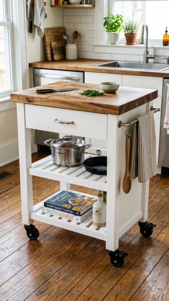 11. A Rolling Island for Small Kitchens