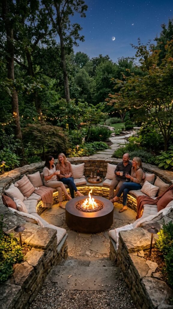 11. Build a Conversation Pit with Retaining Walls