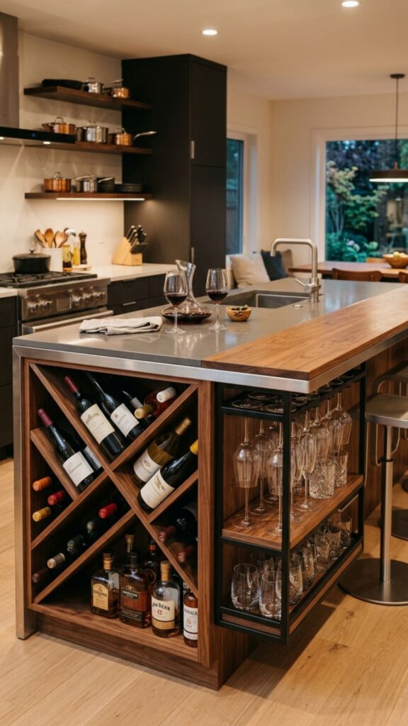 11. Built-In Wine and Bottle Rack