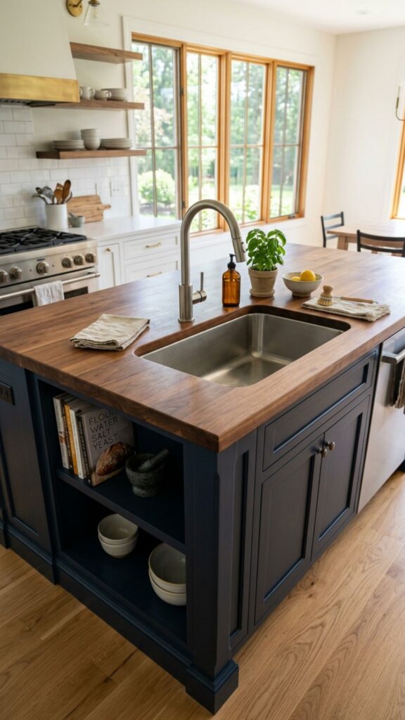 11. Butcher Block With Integrated Sink