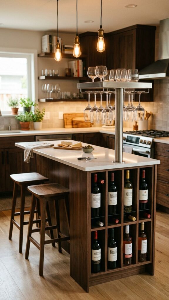 11. Compact Island With a Wine Rack