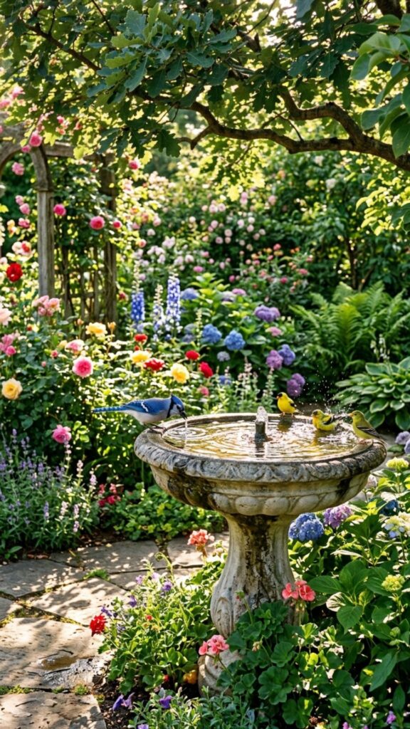 11. Fountain Bird Bath