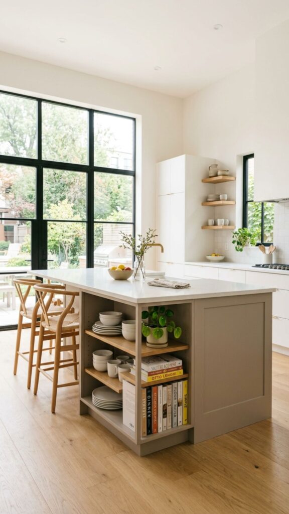 11. Island with Open Shelving