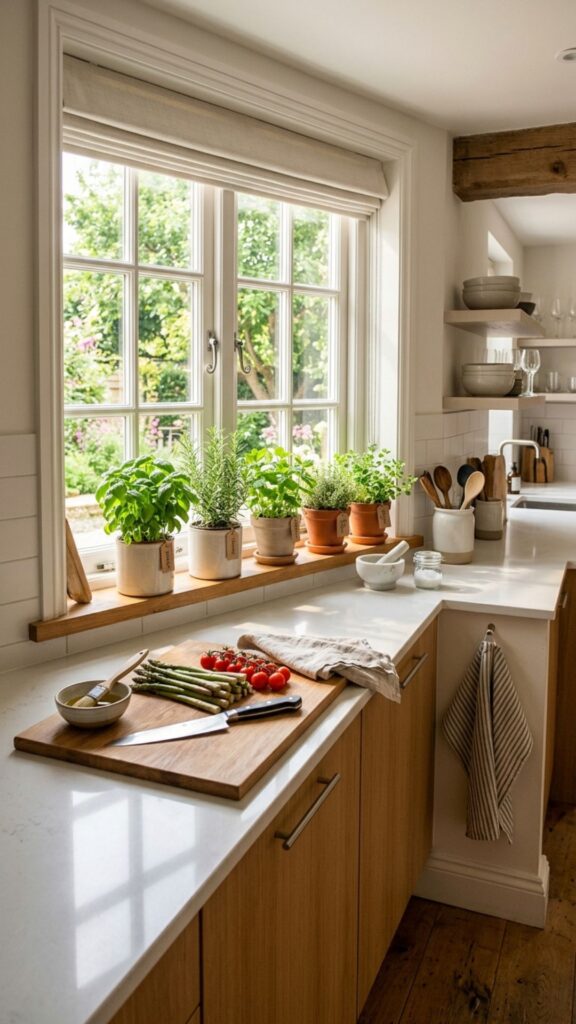 11. Narrow Prep Station Under a Window
