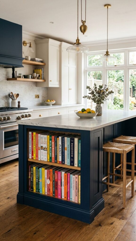 11. Painted Statement Island With Shelves