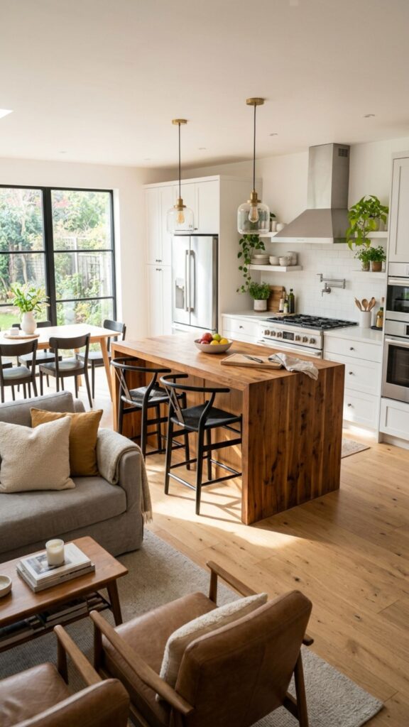 11. Try a Butcher Block Top for Warmth