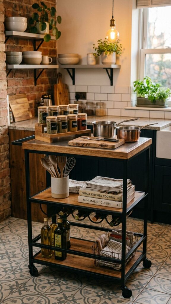 11. Use a Bar Cart as a Mini Island