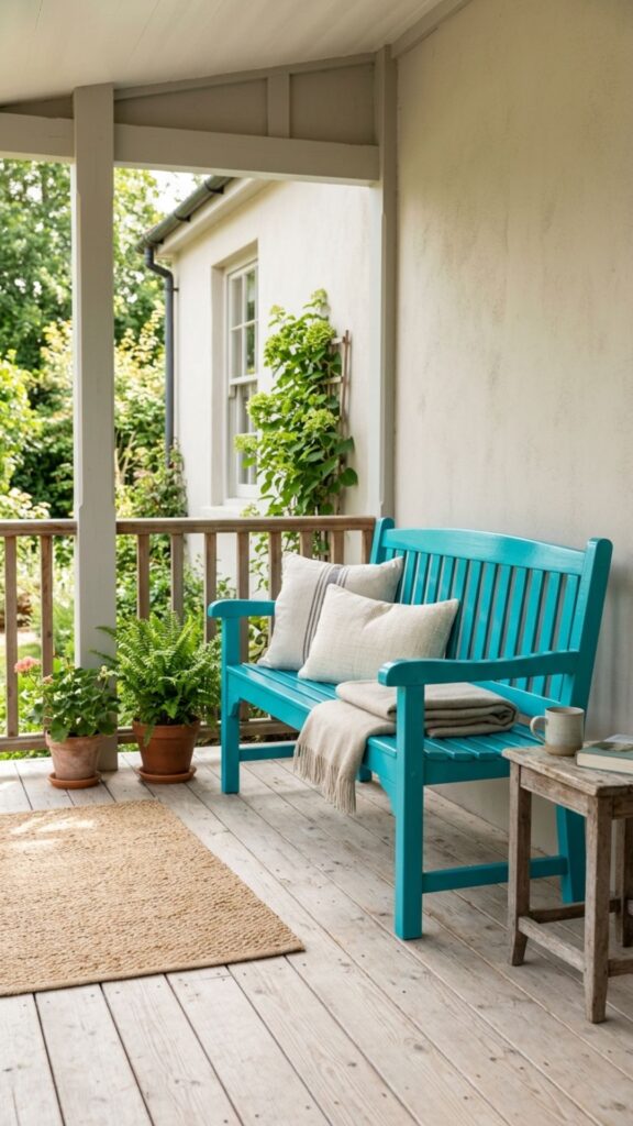 12. A Painted Pop-of-Color Bench