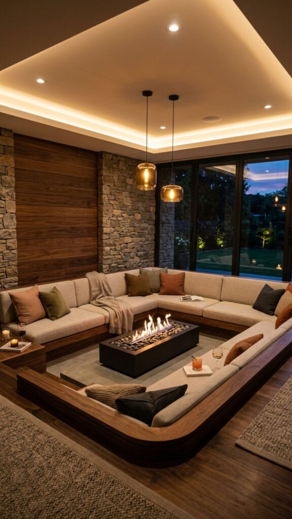12. Add a Sunken Lounge Area