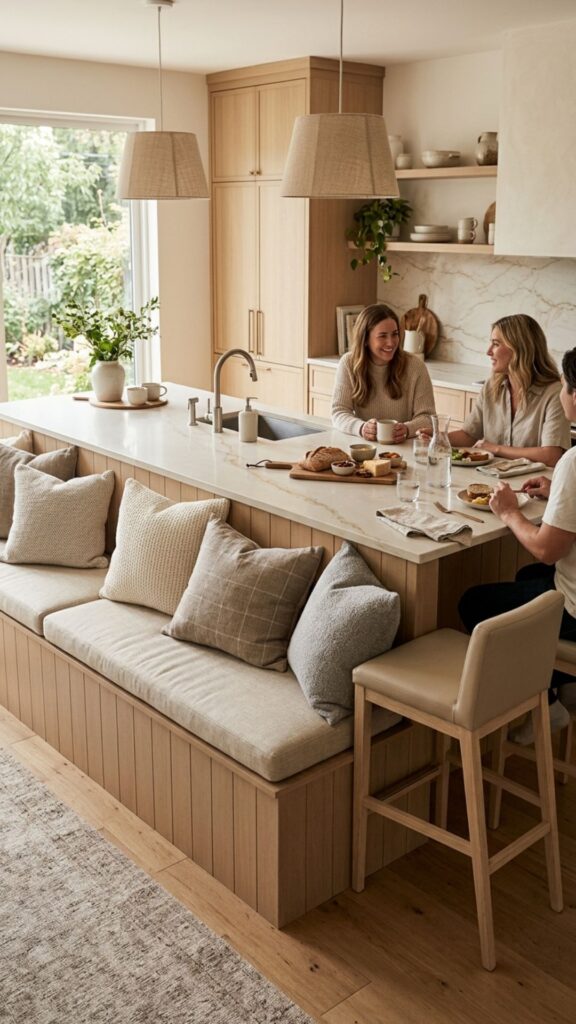12. Beige Island with Built-In Seating