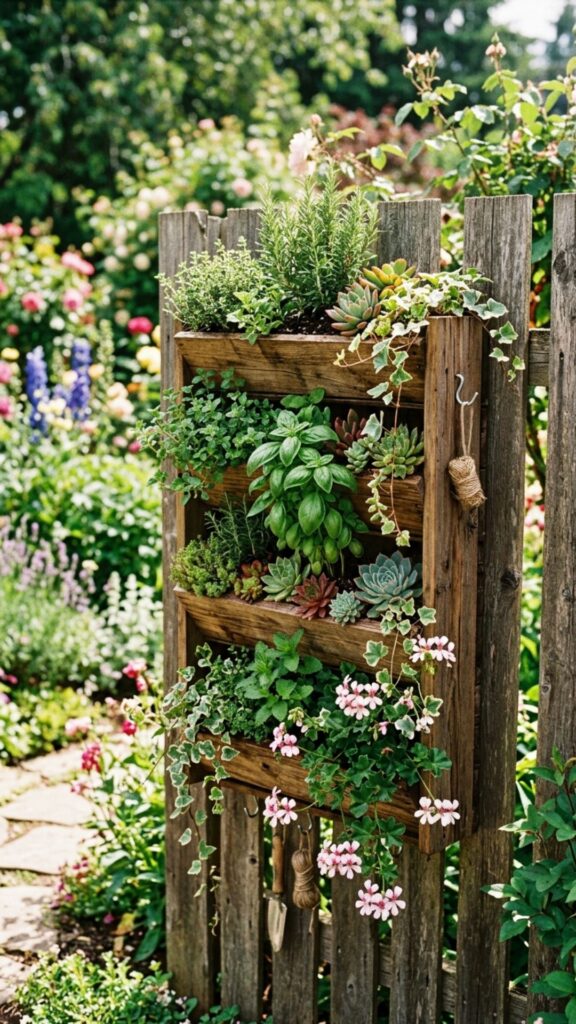 12. Build Vertical Planters to Save Space