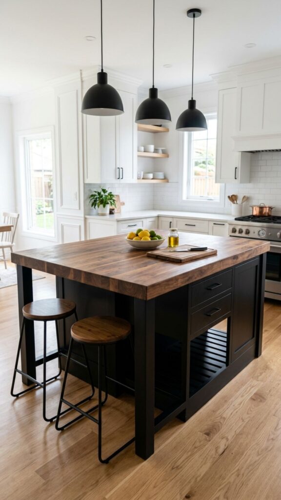 12. Butcher Block with Black Base