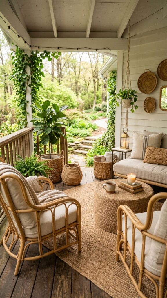 12. Incorporate Woven Baskets and Textures