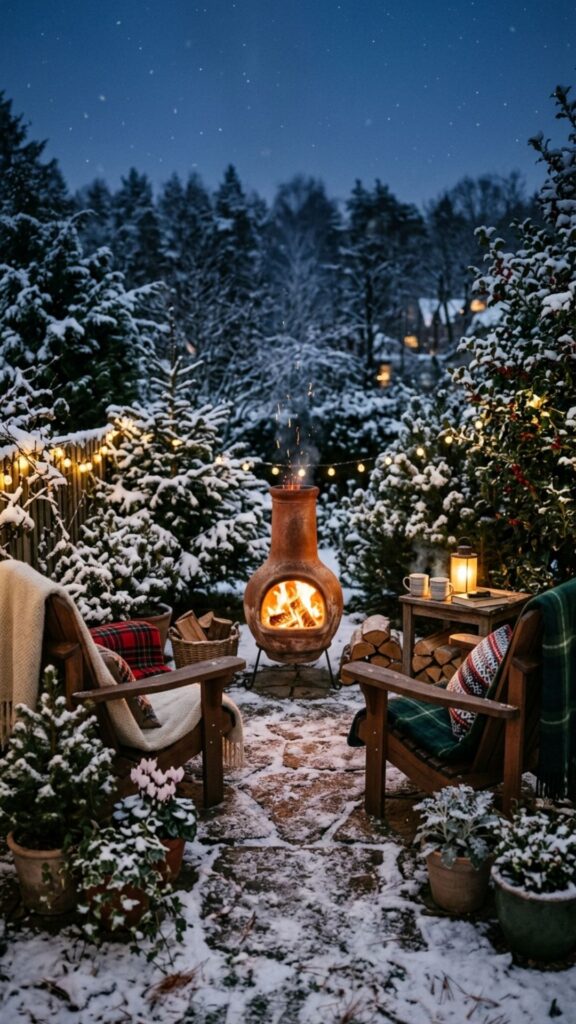 12. Incorporate a Chiminea for Compact Spaces