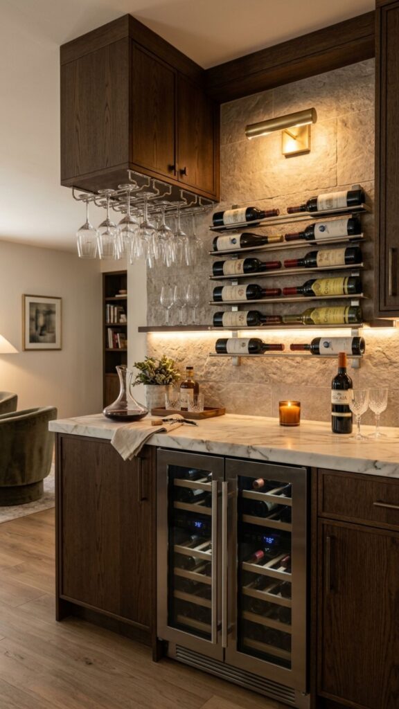 12. Incorporate a Corner Wine Zone
