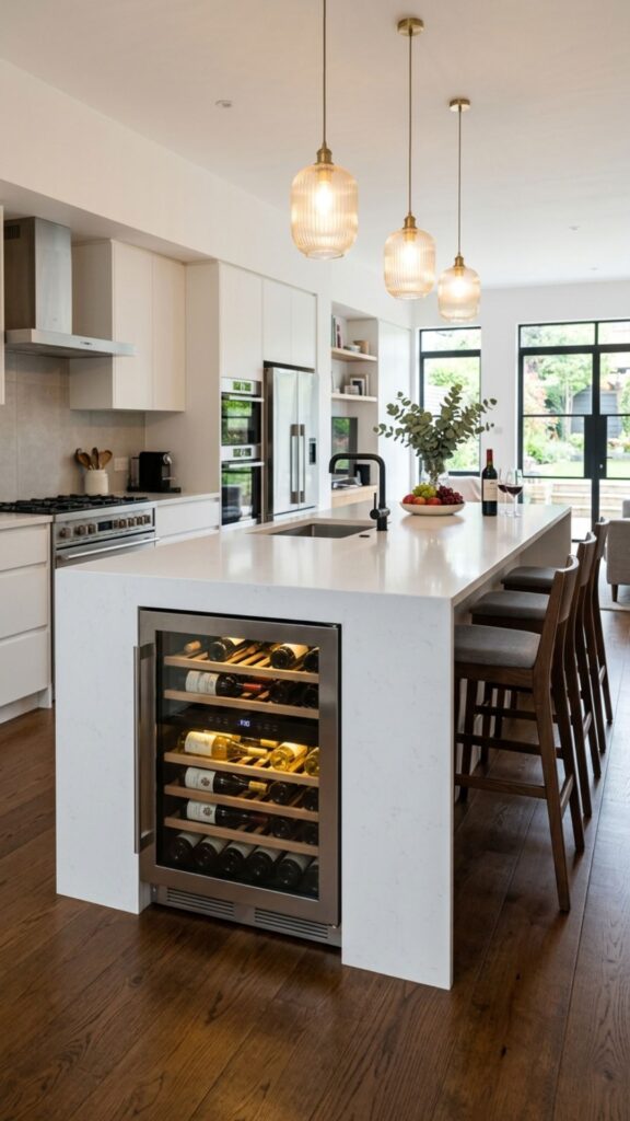 12. Incorporate a Wine Cooler or Mini Fridge