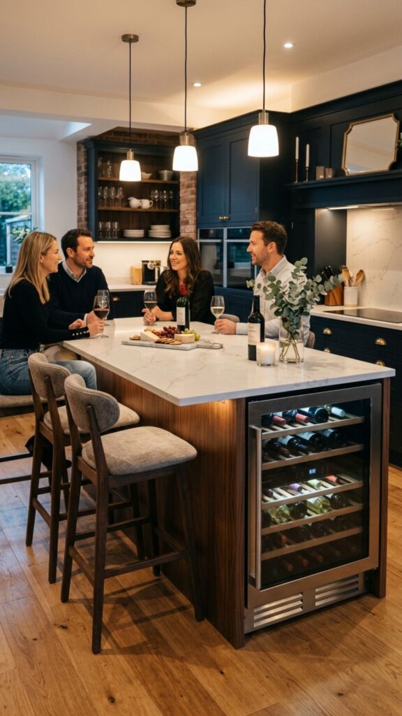 12. Integrate a Wine Fridge for Entertaining