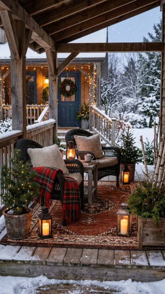 12. Roll Out a Warm-Toned Outdoor Rug