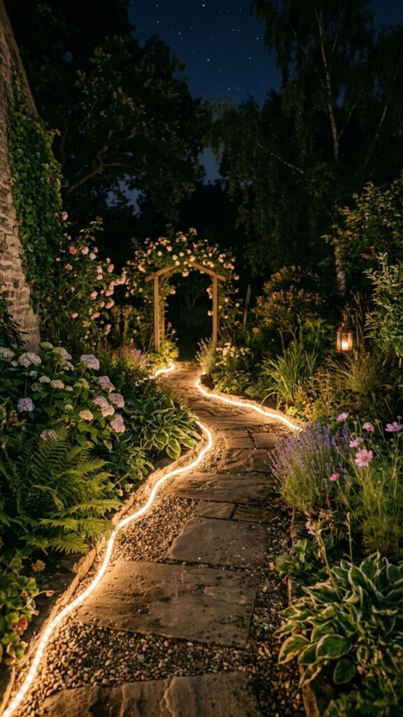 12. Rope Lighting Along Borders